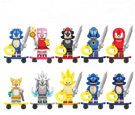 Teirusu Sliver Super sonic Nakkurusu Shadow Skateboard Minifigures Lego ...