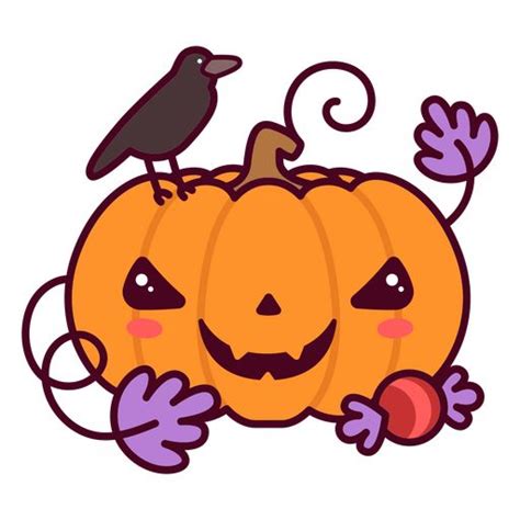 Kawaii Halloween raven pumpkin | Halloween raven, Kawaii halloween, Kawaii