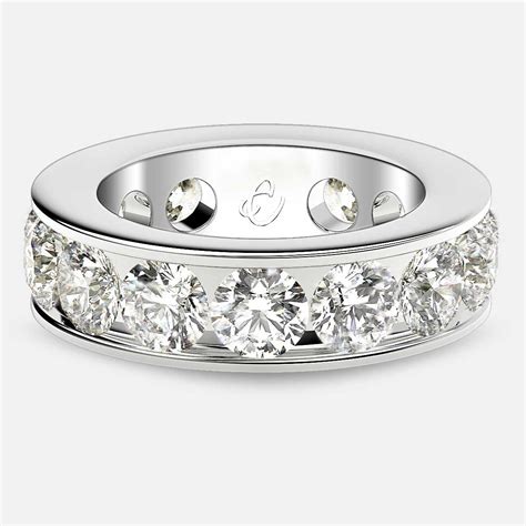 Channel Set Eternity Ring with Round Diamonds in Platinum