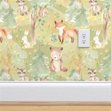 10" Woodland Animals - Baby Animals in Wallpaper | Woodland animals, In ...