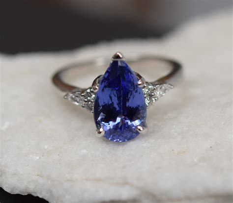 Platinum Tanzanite Ring. White Gold Tanzanite Engagement Ring 3.3ct ...