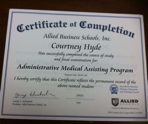 diploma in medical assistant - Natalie Wallace