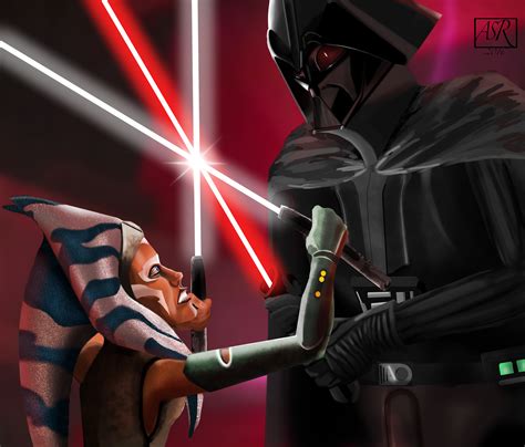 Ahsoka vs Darth Vader by TheBabyDragons on DeviantArt