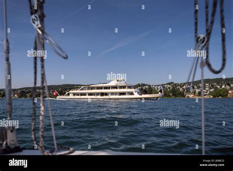 Motor boat Wädenswil on Lake Zurich, Switzerland Stock Photo - Alamy