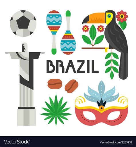 Brazil symbols Royalty Free Vector Image - VectorStock