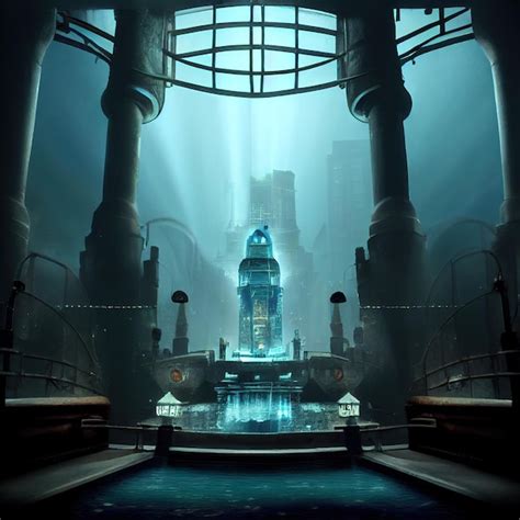 Premium AI Image | Bioshock, underwater city background