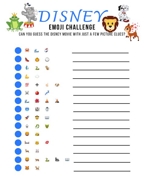 Disney Movies Emoji Quiz - FREE PRINTABLE | Emoji challenge, Movie ...