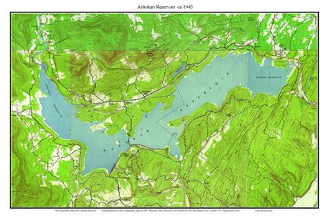 Ashokan Reservoir 1943 - Custom USGS Old Topo Map - New York - Eastern ...