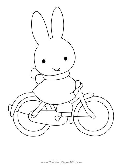 Cycling Miffy Coloring Page | Coloring pages, Printable coloring pages ...