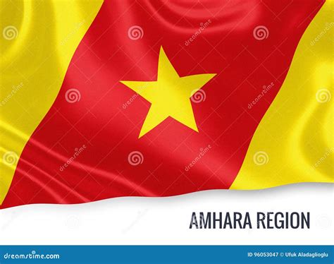 Ethiopian State Amhara Region Flag. Stock Illustration - Illustration ...