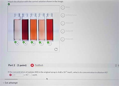 Solved Match the dilution with the correct solution shown in | Chegg.com