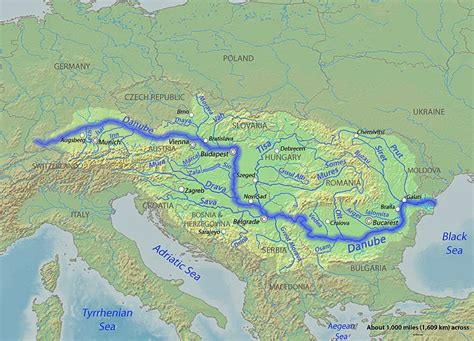 Map Of Danube And Rhine Rivers