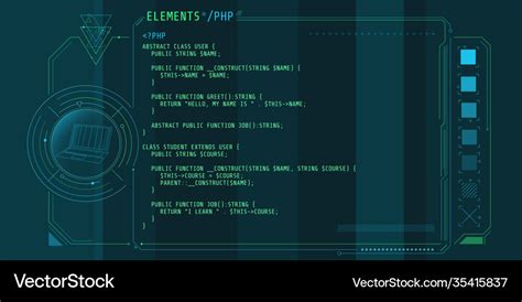 Hud interface elements with part code php Vector Image