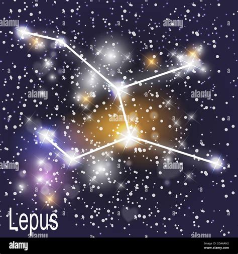 Lepus Constellation with Beautiful Bright Stars on the Background of ...