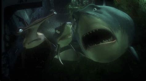 In Finding Nemo, Bruce the shark starts crying when Marlin starts ...