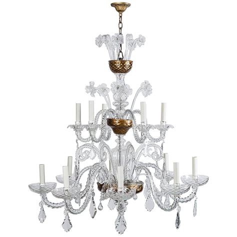 Murano Blown Glass Chandelier with Crystal Prisms at 1stdibs