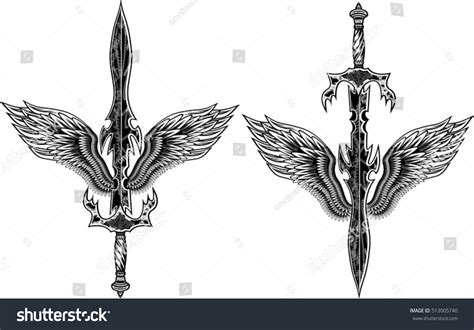 Sword Wings Stock Vector (Royalty Free) 513005740 | Shutterstock