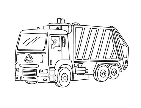 Printable Garbage Truck Coloring Page