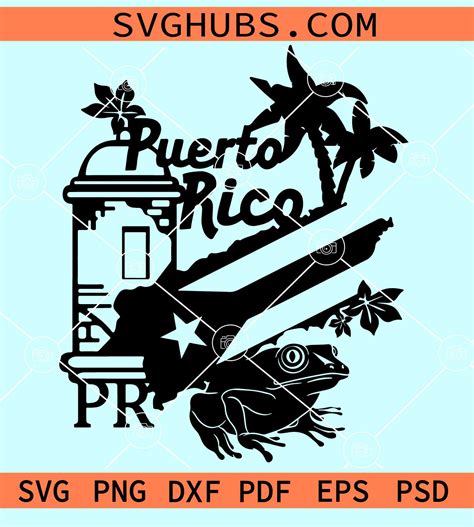 Puerto Rico Svg, Puerto Rico Flag Svg, Boricua Svg, Puerto Rico Clipart ...