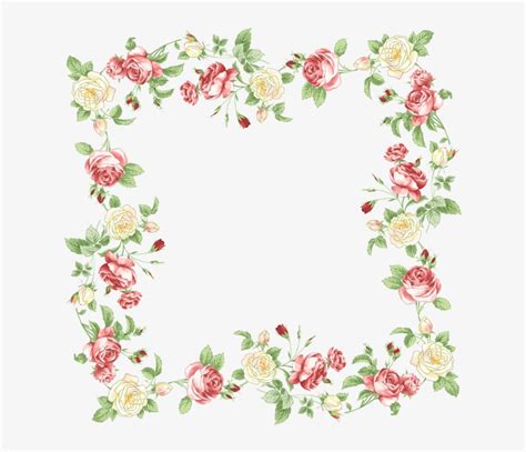 Paper Border Flowers Clip Art - Transparent Background Flower Border ...