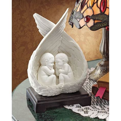 Amazon.com: Sleeping Baby Angels Cherub Twins Bonded Marble Statue ...