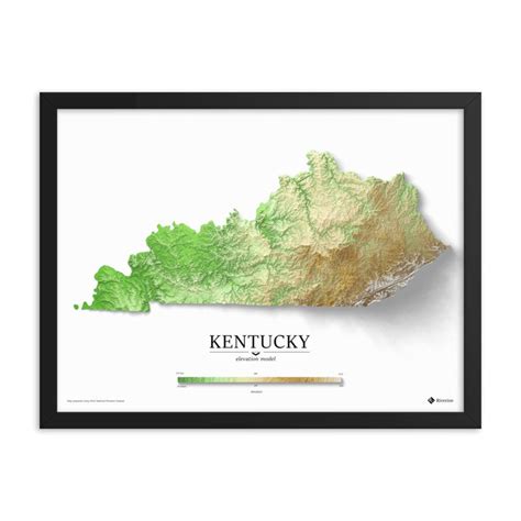 Kentucky Elevation Map Poster - Etsy Israel