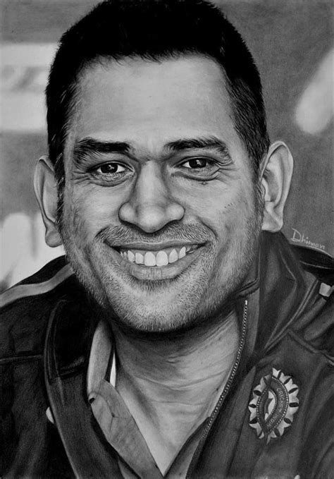 MS Dhoni Drawing by Dhiman Roy