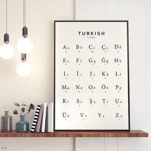 Turkish Alphabet Printable Art, Turkish Digital Print, Alphabet Chart ...