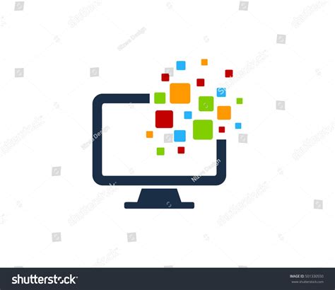 Digital PC Pixel Computer Logo Design Template #Ad , #ad, #Pixel#PC# ...