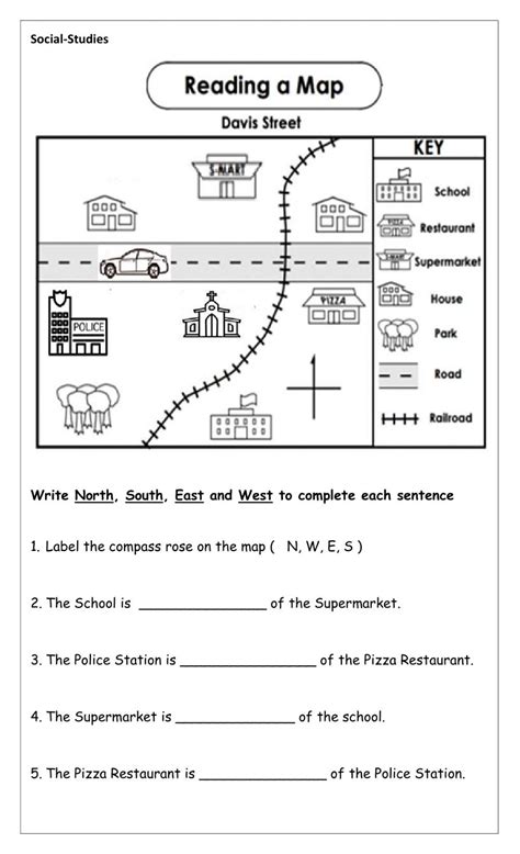 Simple Maps Grade 3 Worksheet