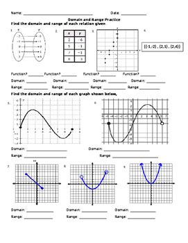 Domain And Range Worksheet 2