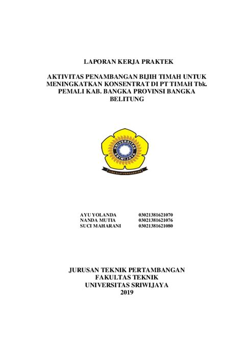 (PDF) LAPORAN KERJA PRAKTEK AKTIVITAS PENAMBANGAN BIJIH TIMAH UNTUK ...