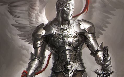 Free download | HD wallpaper: angel wearing silver armor wallpaper ...