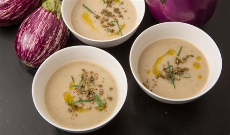 I am a fan of eggplant soup, and this one is a winner, creamy-textured ...