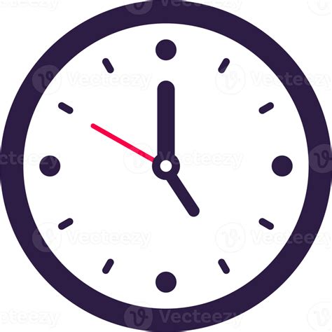 Clock icon in flat design style. Analog time signs illustration ...