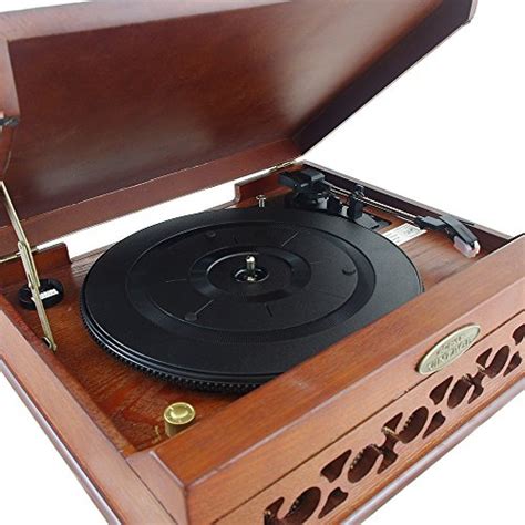 Pyle PVNTT6UMRBT Retro Vintage Classic Style Bluetooth Turntable Record ...