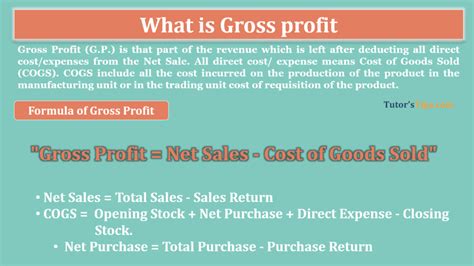 What is Gross profit - Explanation with Examples - Tutor's Tips