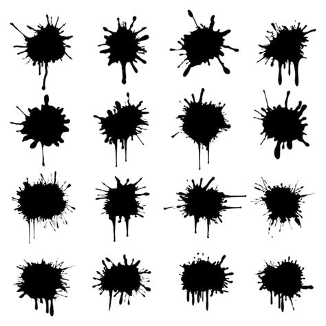 Premium Vector | Ink splatter vector set