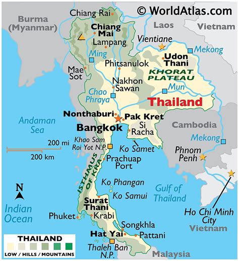 Map Of Thailands Main Tourist Features Maps Of The World | Hot Sex Picture