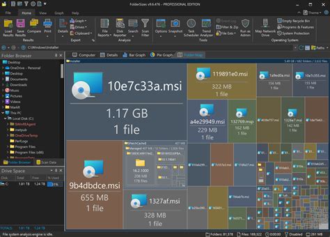 Disk Space Visualization with Treemaps : FolderSizes