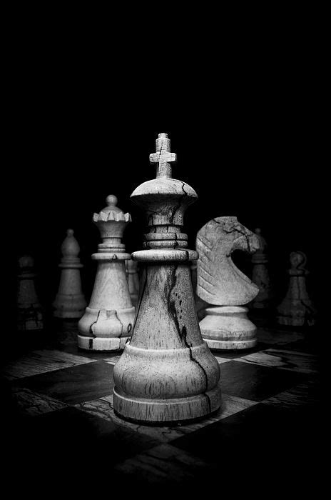 Black and White image of wooden chess pieces by OGphoto Cool Wallpapers ...