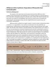 williamson ether synthesis report.docx - Hanna Thomson Lab 10 Erica ...