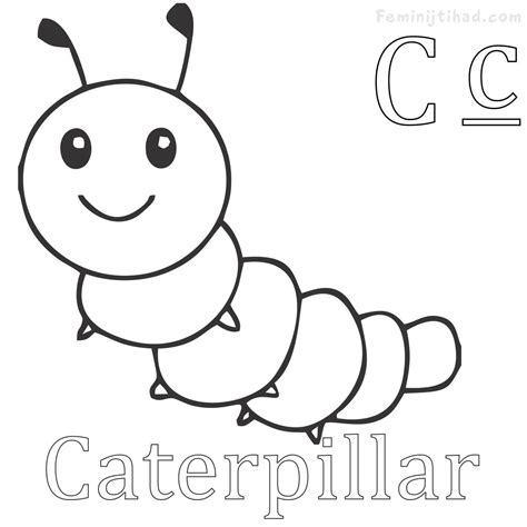 Coloring Page Of A Caterpillar