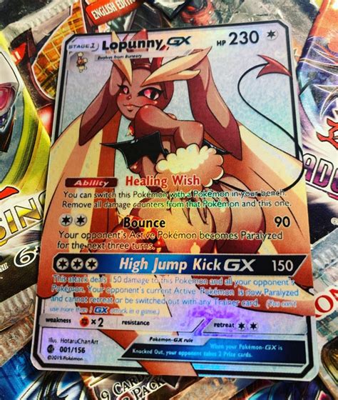 Custom Pokémon Full Art Card Lopunny GX - Etsy