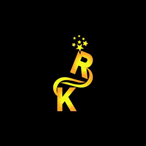 golden letter RK logo design with multi star for your company or ...