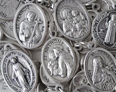 50 Assorted Saints Medals. Religious Medals. Miraculous, St Anthony, St ...