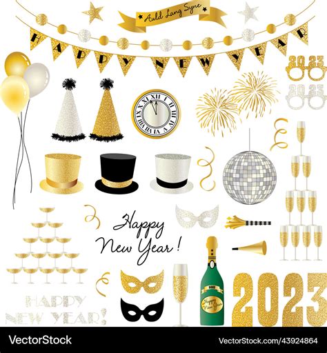 2023 new years eve clipart Royalty Free Vector Image