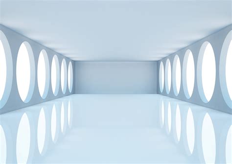 Empty white room with columns and windows 3d illus by winampers-pro on ...