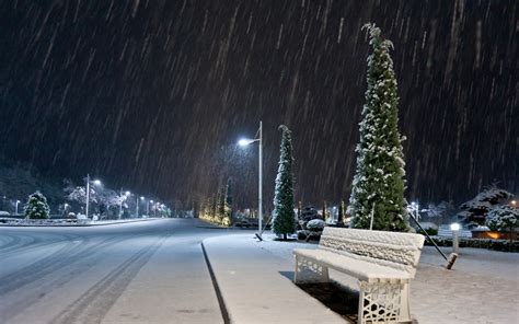 🔥 Download Snow Falling At Night On A Crossroad Widescreen And Full HD ...