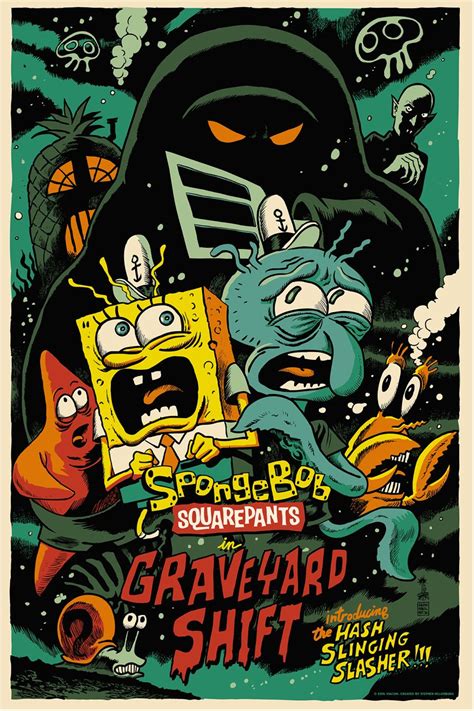 SpongeBob SquarePants in "Graveyard Shift" | Cartoon posters, Mondo ...